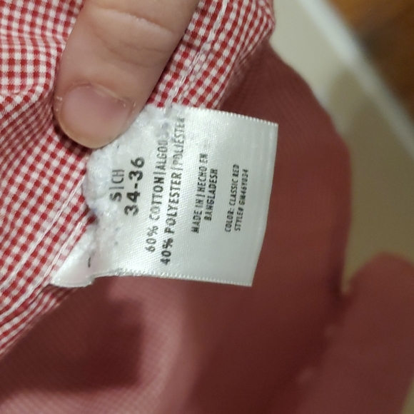 George Mens red and white checkered long sleeve button up dress shirt - Picture 5 of 6